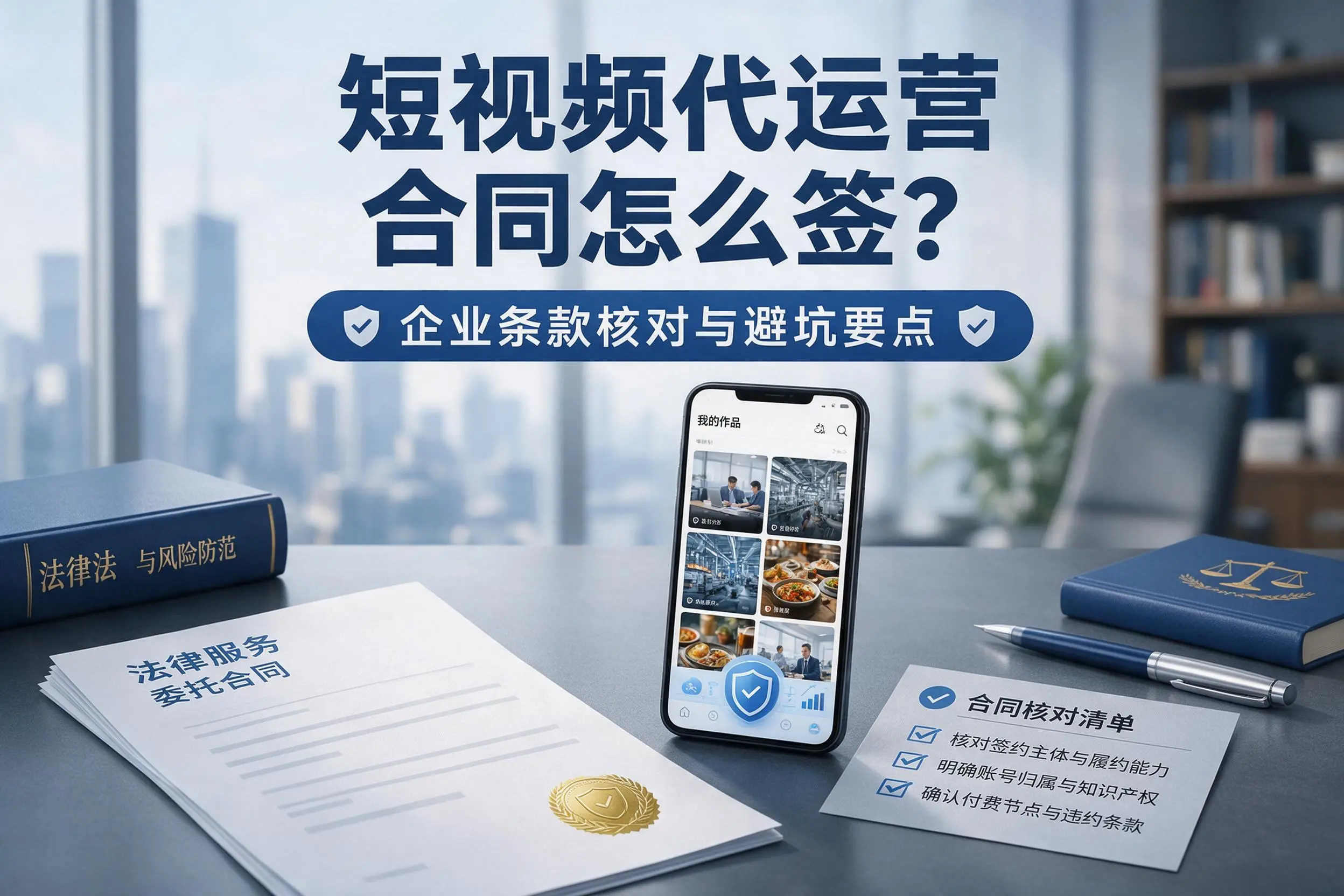 短视频代运营合同怎么签？阜新企业条款核对与避坑要点