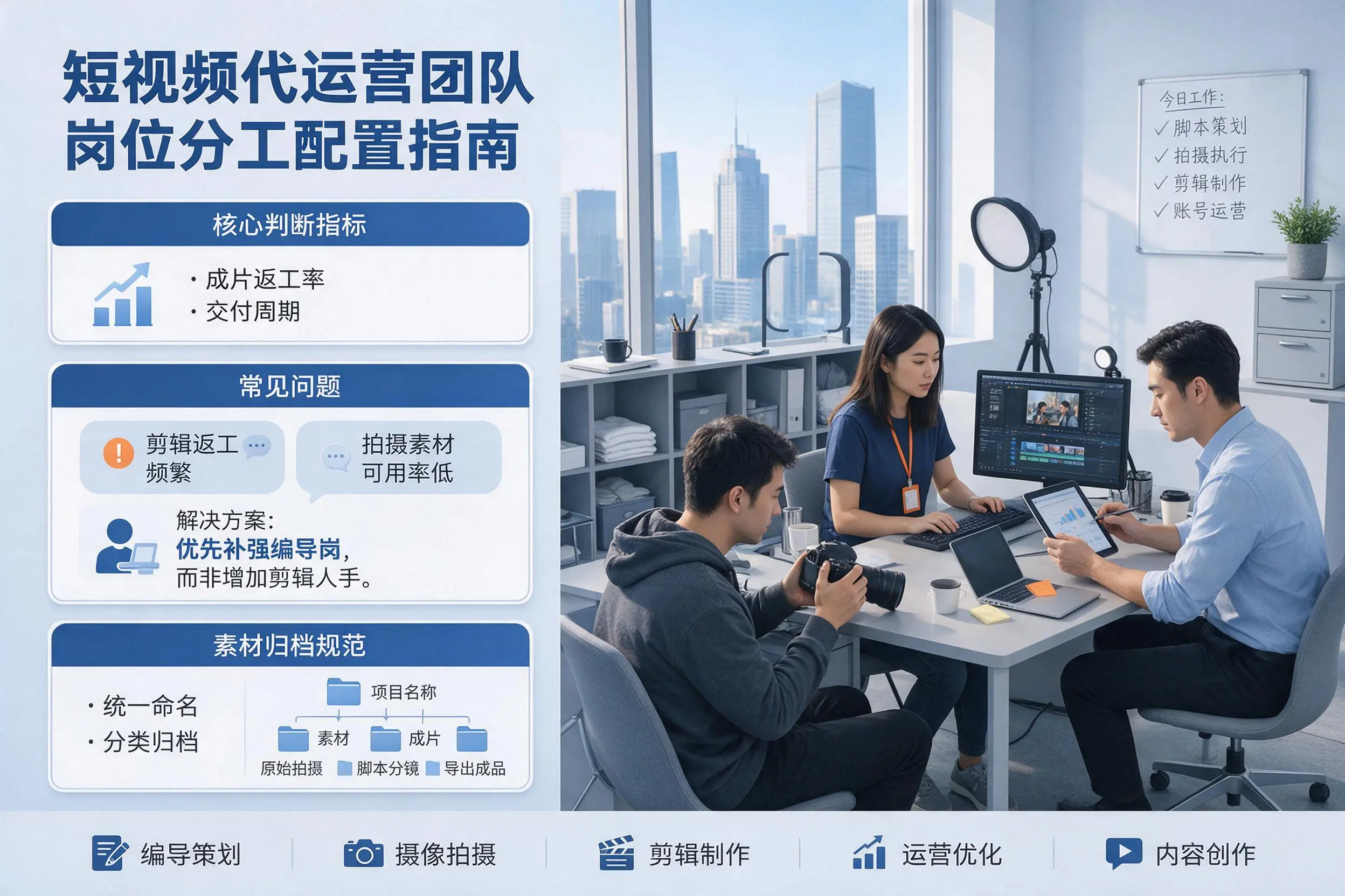 短视频代运营团队如何配置？阜新企业岗位分工科普说明