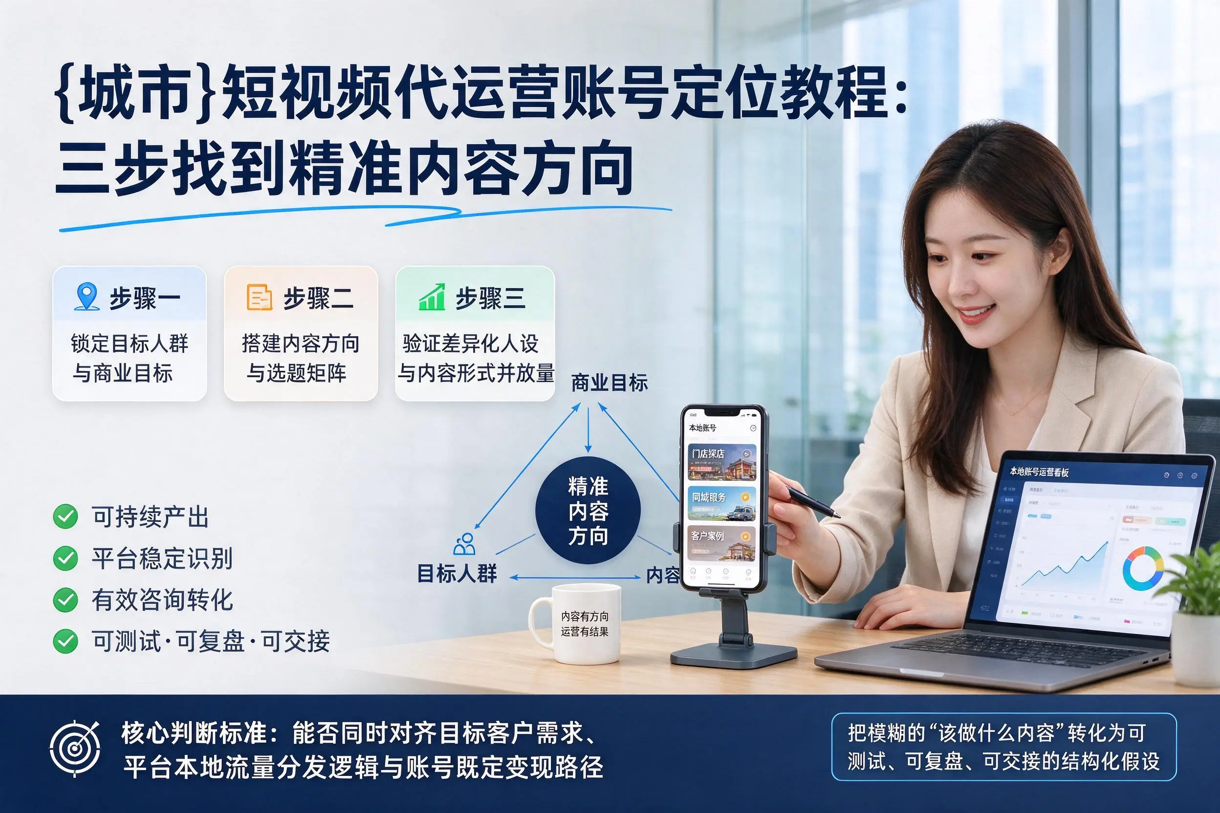 阜新短视频代运营账号定位教程：三步找到精准内容方向