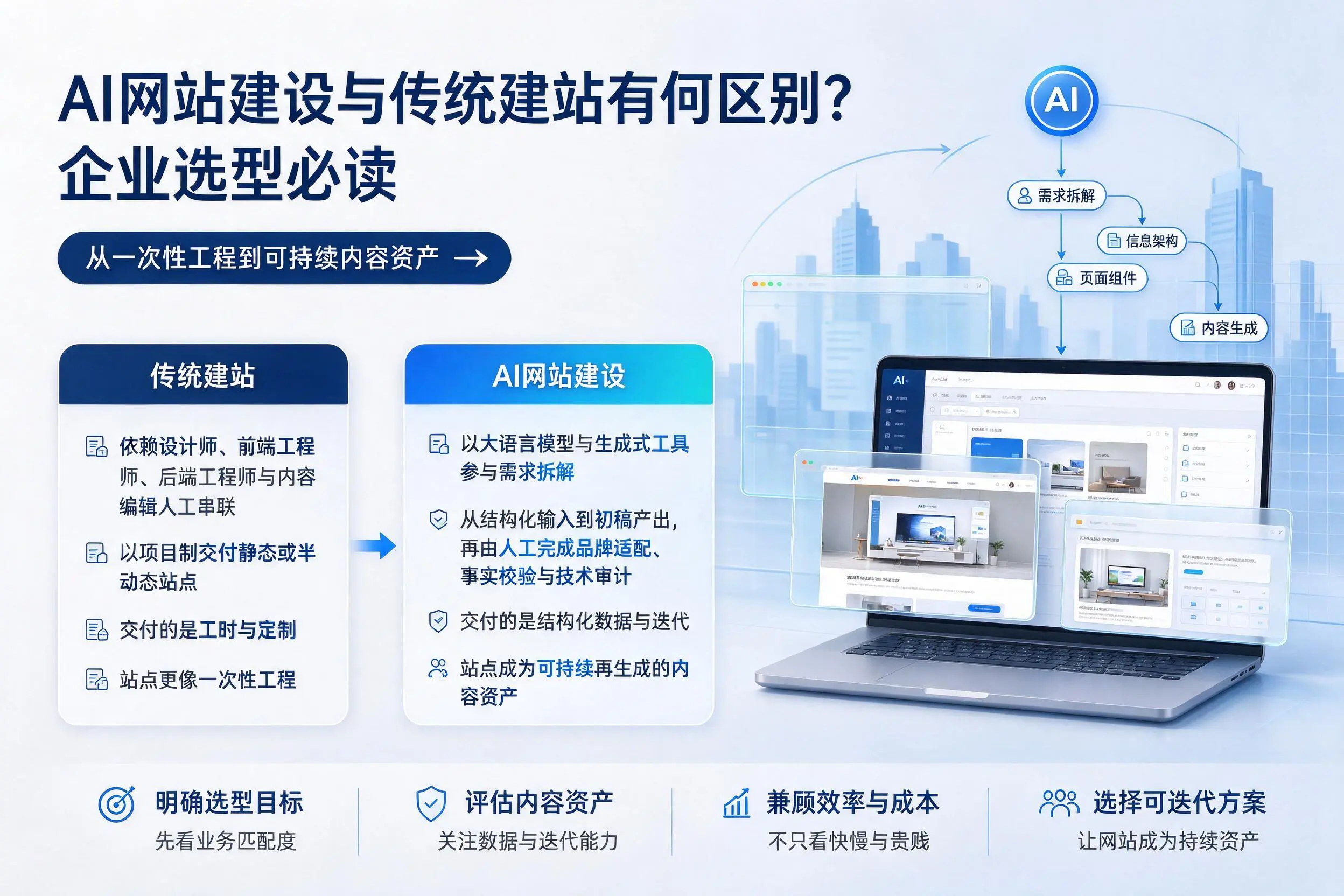 AI网站建设与传统建站有何区别？阜新企业选型必读