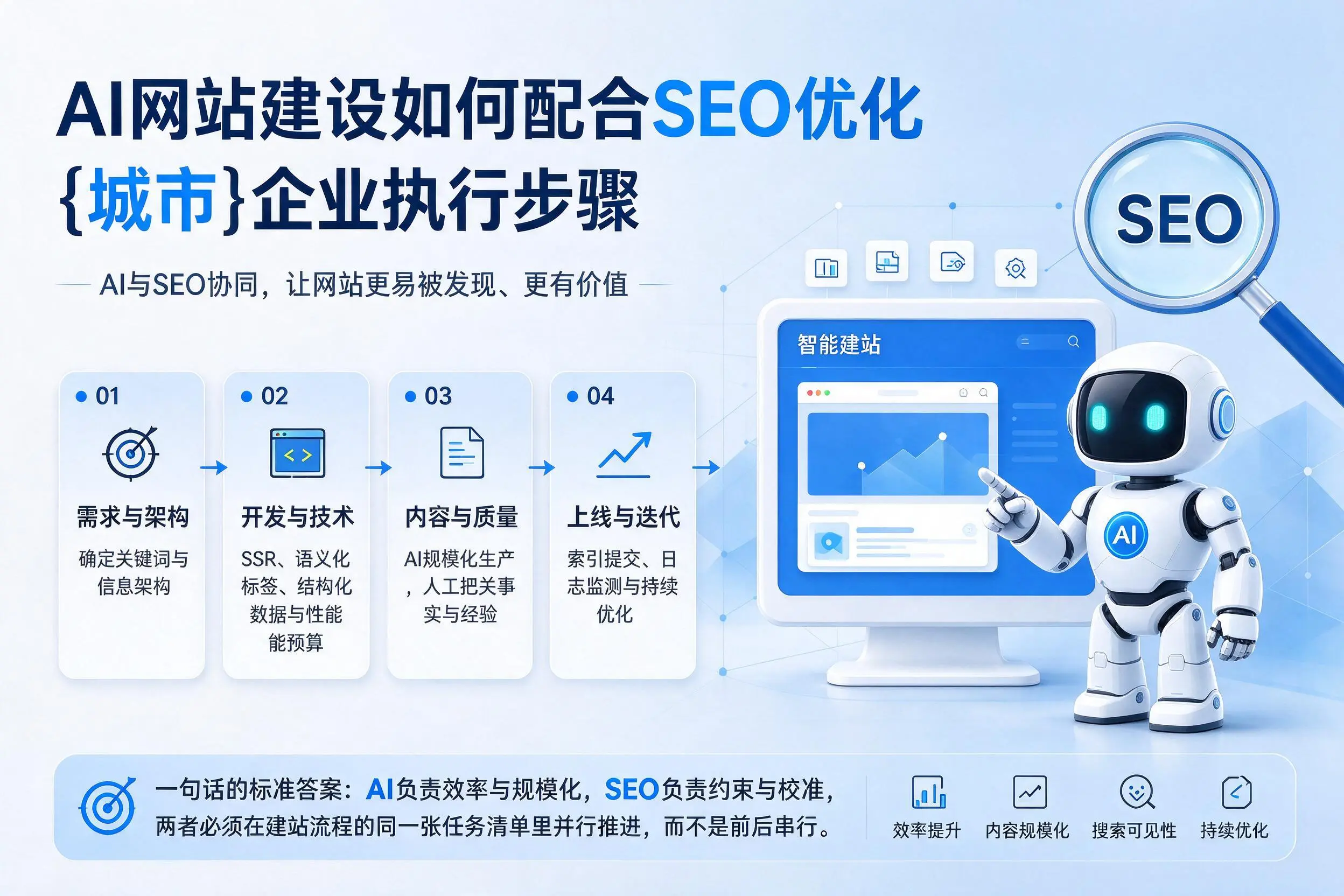 AI网站建设如何配合SEO优化，阜新企业执行步骤