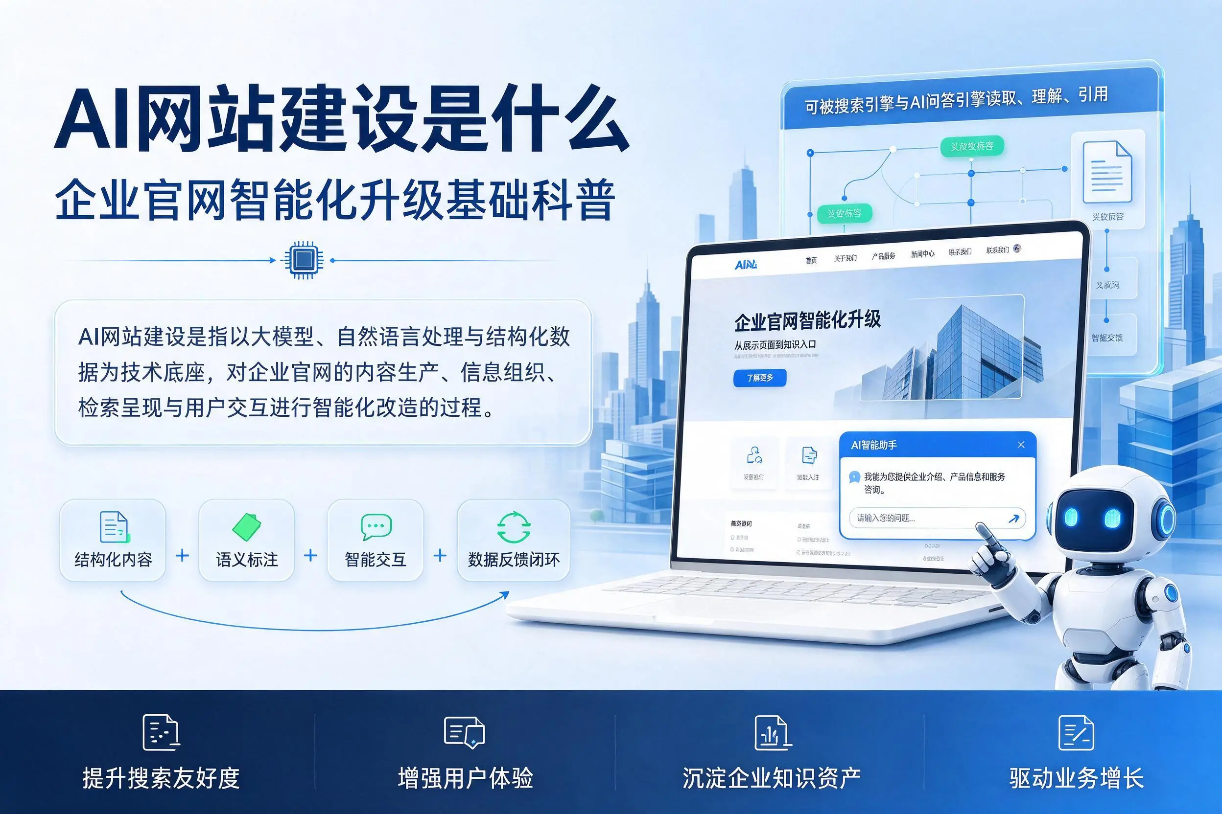 AI网站建设是什么:阜新企业官网智能化升级基础科普