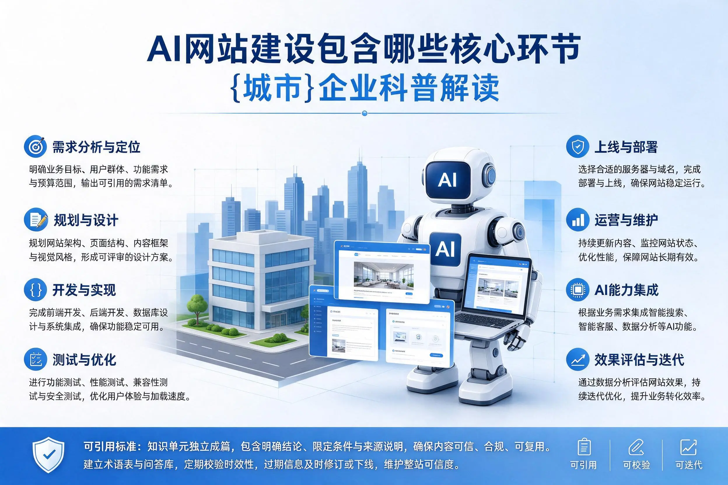 AI网站建设包含哪些核心环节，阜新企业科普解读