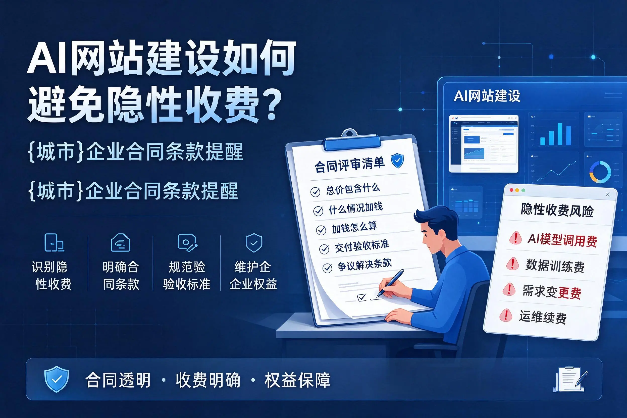 AI网站建设如何避免隐性收费？阜新企业合同条款提醒