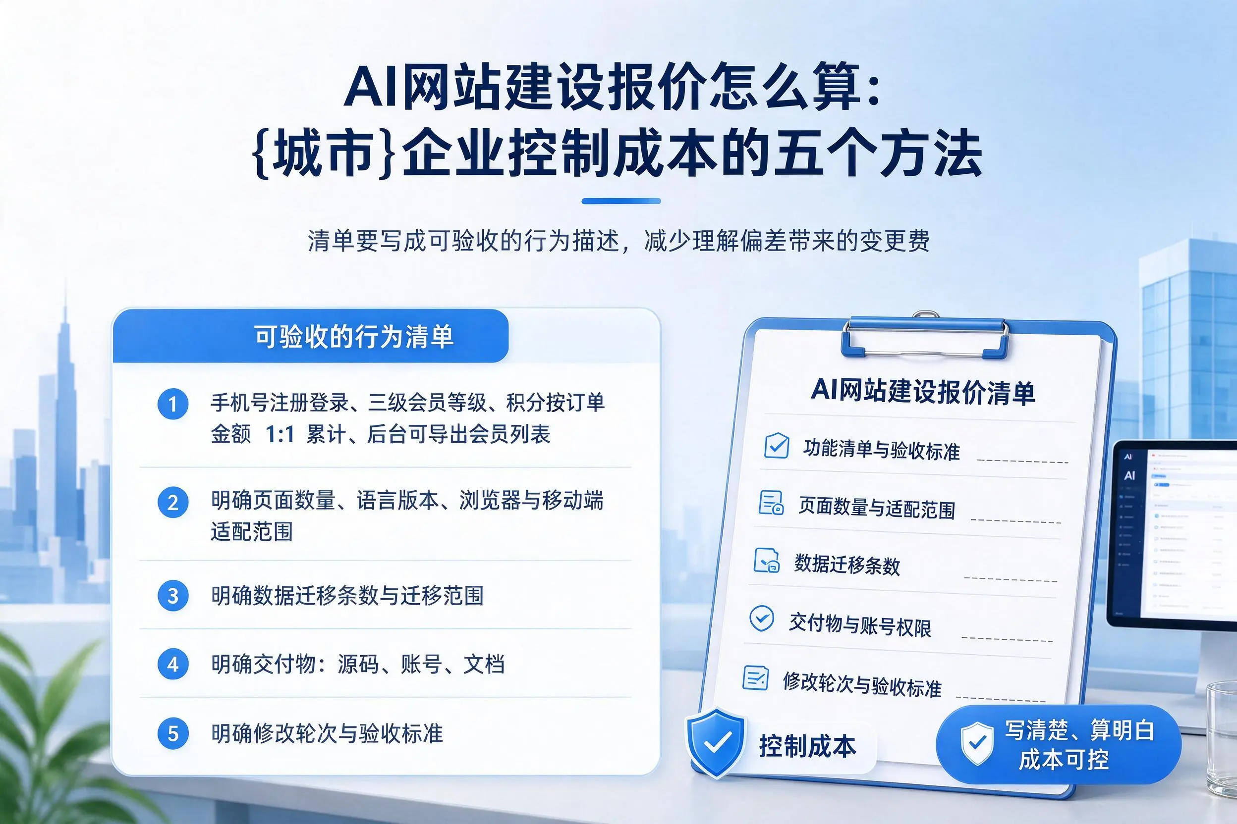 AI网站建设报价怎么算：阜新企业控制成本的五个方法